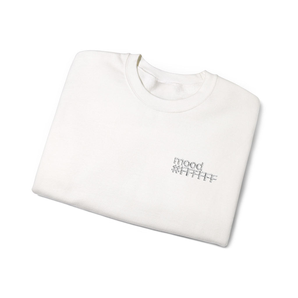 Mood White #FFFFFF Embroidery Sweatshirt
