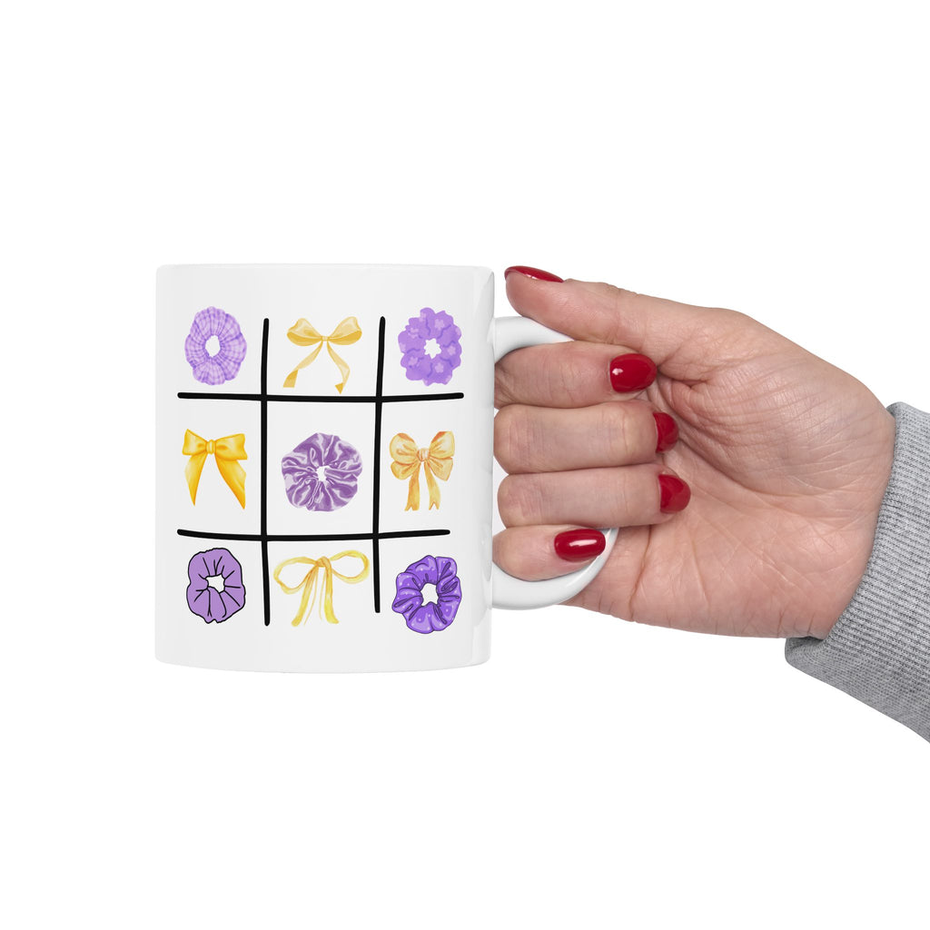 Tic Tac Toe Purple And Yellow Mug