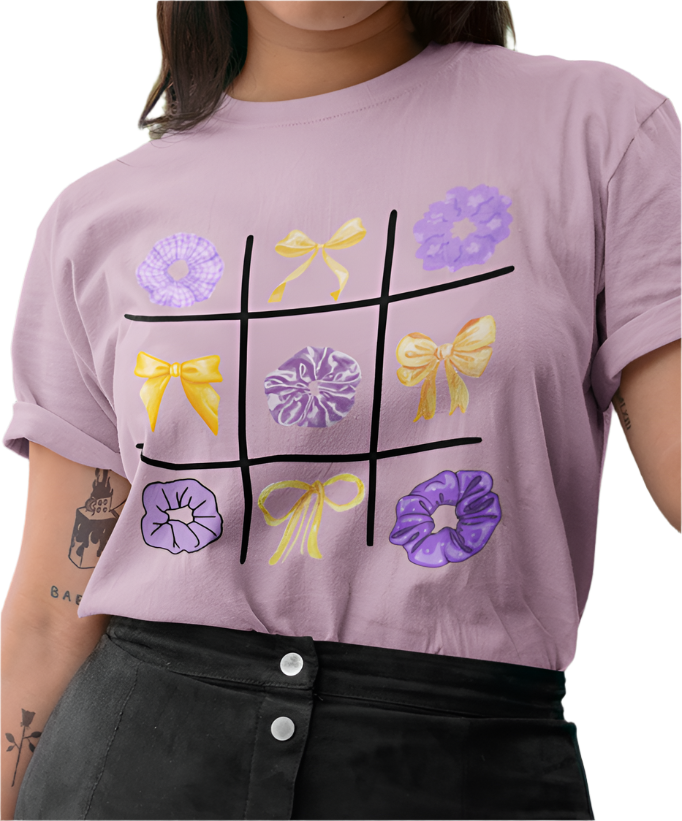 Tic Tac Toe Purple And Yellow T-Shirt