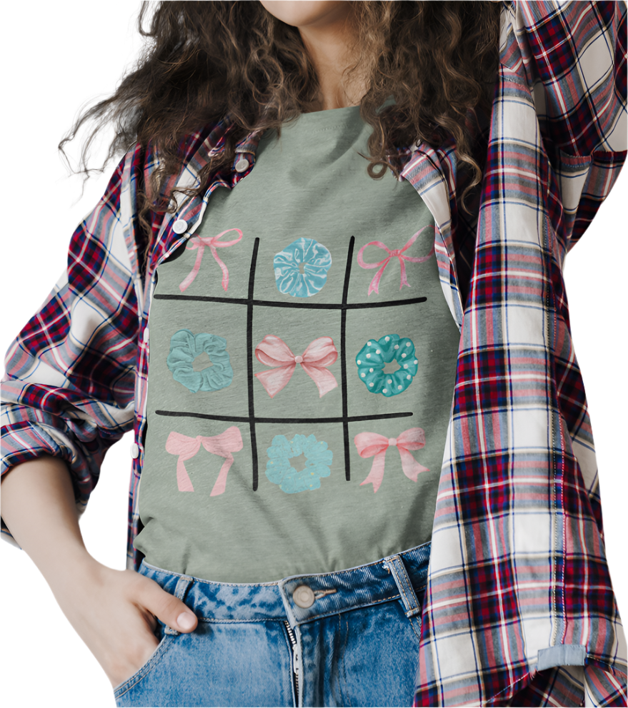 Tic Tac Toe Cyan And Pink T-Shirt