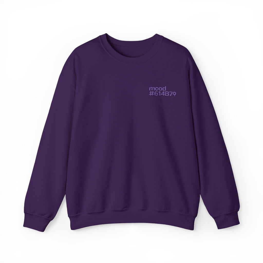 Mood Purple #614B79 Embroidery Sweatshirt