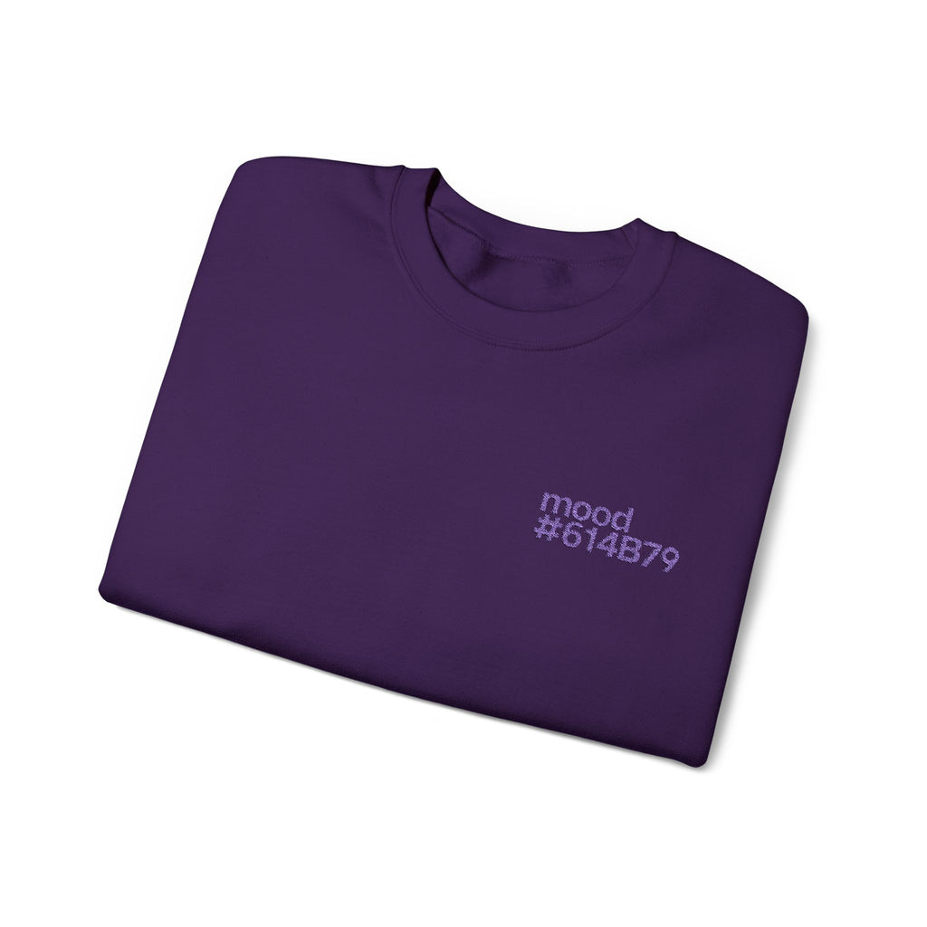 Mood Purple #614B79 Embroidery Sweatshirt