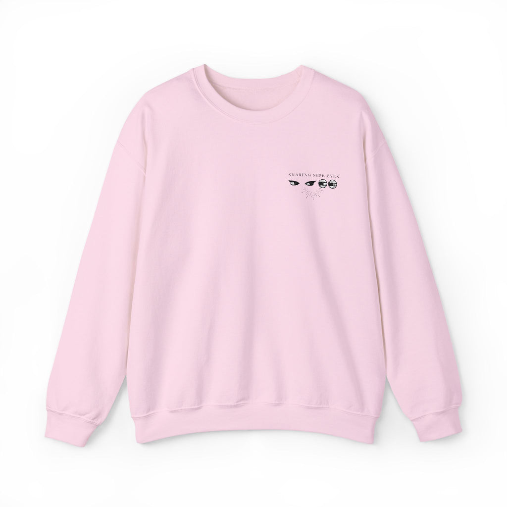 Sharing Side Eyes Embroidery Sweatshirt