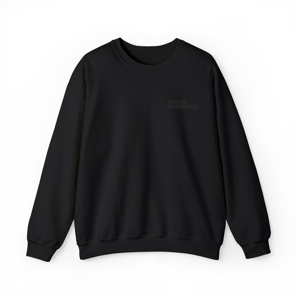 Mood Black #000000 Embroidery Sweatshirt