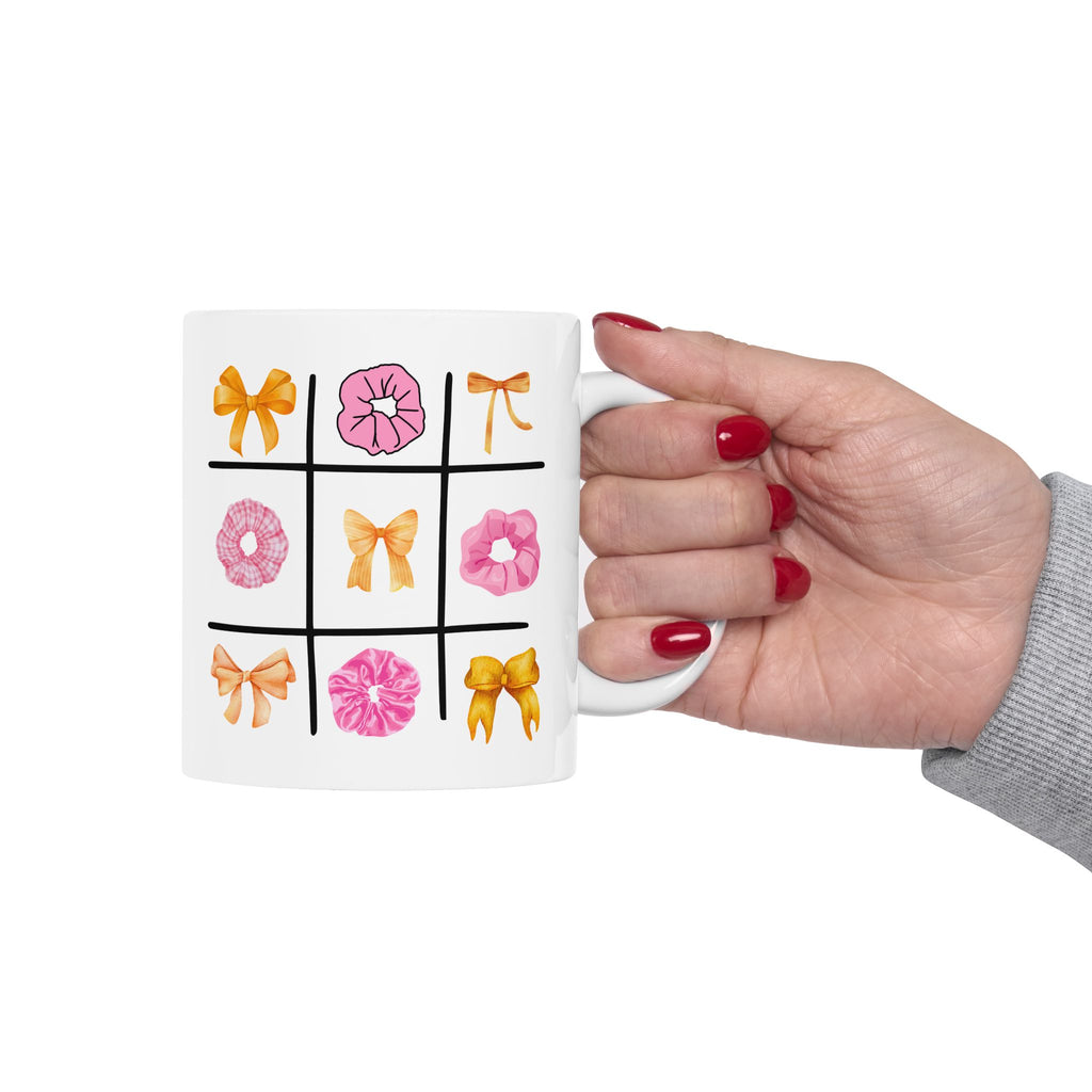 Tic Tac Toe Pink And Orange Mug